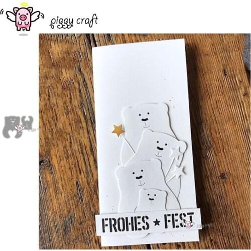 Piggy Craft metal cutting dies cut die mold Bear card holder banner Scrapbook paper craft knife mould blade punch stencils dies