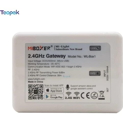Miboxer WL-Box1 2.4GHz Wifi controller DC5V IOS/Andriod system Wireless APP Control Compitable With Alexa Google Home