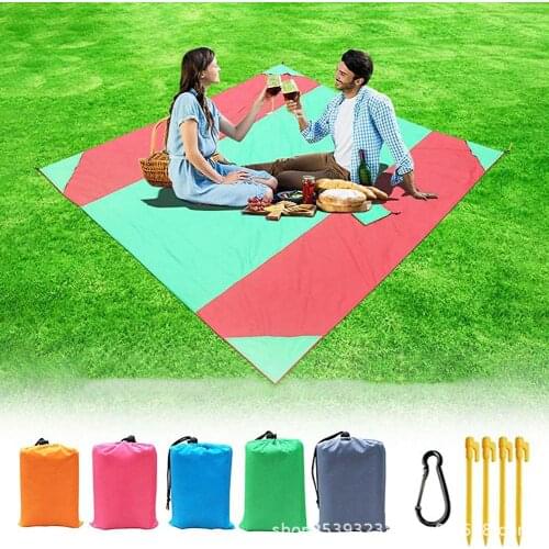 Multifunctional Camping Mat, Variegated Color Rectangular Shape Moisture-proof Beach Blanket