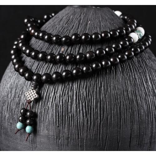 Natural Authentic African Ebony Purple Sandalwood 108 Bracelets Men and Women Beads