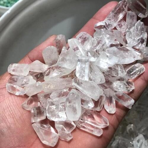 Natural white crystal gravel rock crystal quartz raw gem mineral specimen fish tank garden decoration
