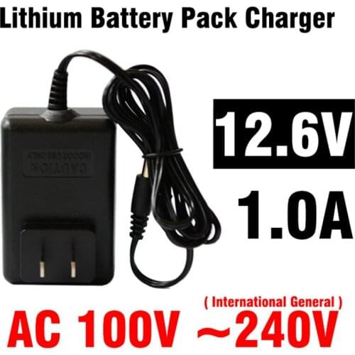 Wholesale 12.6V 1A AC Charger Laptop External Battery Charger Free Shipping For car motorcycle