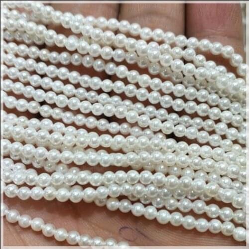 Natural shell beads mother of pearl round ball spacer beads size 2mm 3mm 4mm freshwater pearl strings beads for bracelets making
