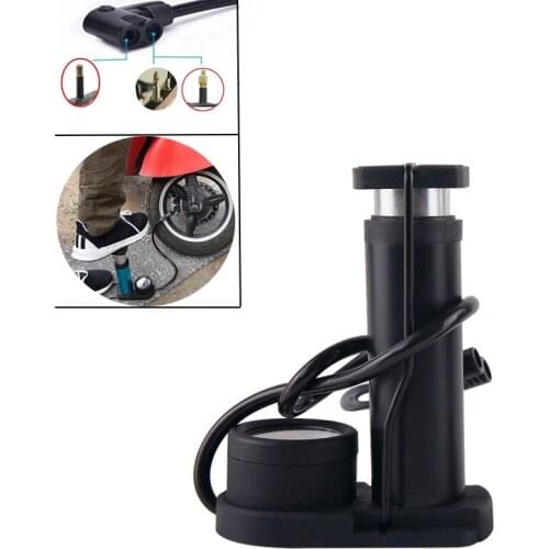 Portable Motorcycle Bike Pump Aluminum Foot Pump Circulation Pump Barometer Inflator 100/120 Psi High Pressure Manual Air Pump