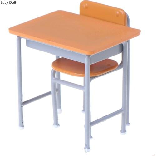 1 Set DIY House Minature Classroom Table And Chair Set For Kids Toys Desk For Doll Students Baby DIY Furniture Toy