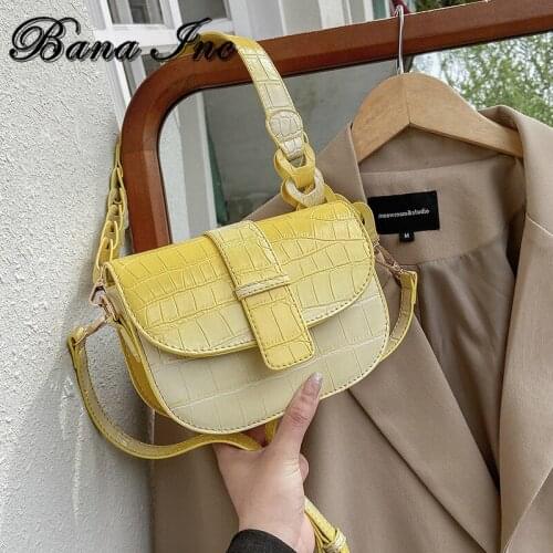 Crocodile pattern Saddle bag Underarm bag 2021 New Quality PU Leather Womens Designer Handbag Gradient Shoulder Messenger Bag