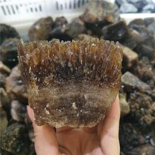 Top Natural yellow amber calcite raw stone crystal gem collection of rough rock mineral specimens healing home decor