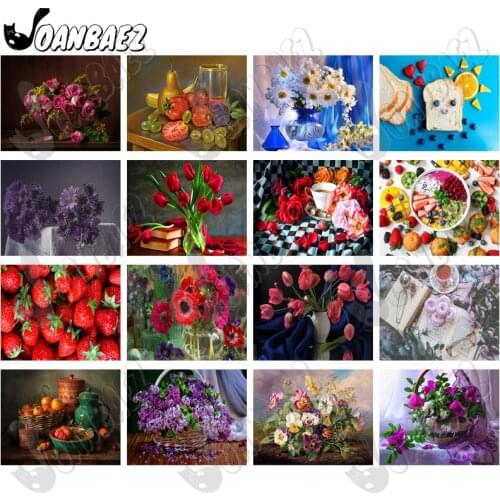 Bright Flower Diamond Painting 5Ddiy Toast Strawberry Mosaic Sticker Diamond Embroidery Art Room Wall Decoration Accessories