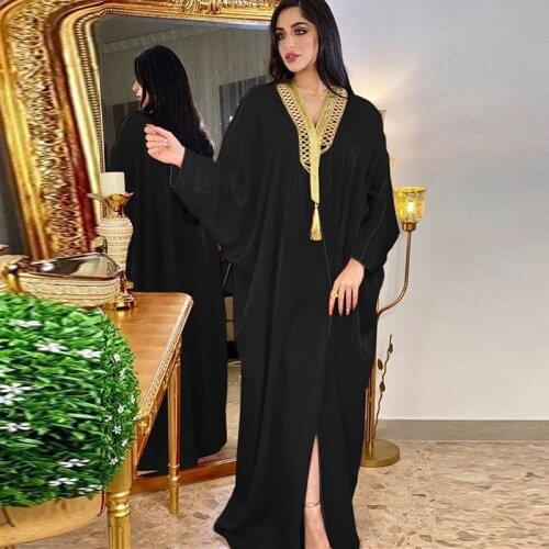 Women Elegant Muslim Abaya Turkey Malaysia Tassel Dress Djalaba Marocaine Plus Size Boubou Girls Islamic Clothing 2021 Autumn