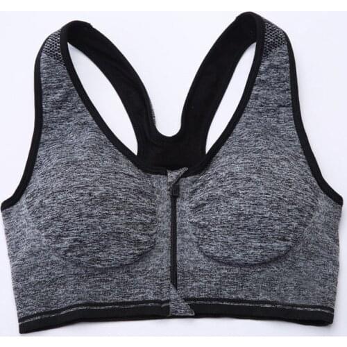 Women Front Zipper Push Up Sports Bras Padded Wirefree Shockproof Gym Athletic Running Active bra Yoga Vest Sports Bra Tops 2020