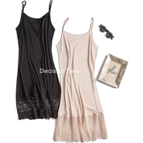 2021 women tank basic full slip tank underdress petticoat solid petticoat bodycon camisole women intimates spaghetti vest dress