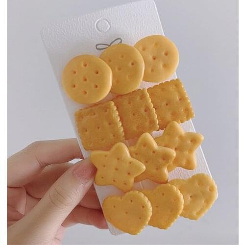 1 Piece Cute Girls Hair Clip Cookie Shape Hairpin Hair Accessories Children Hairpins Headwear Cartoon Hair Bands Headdress