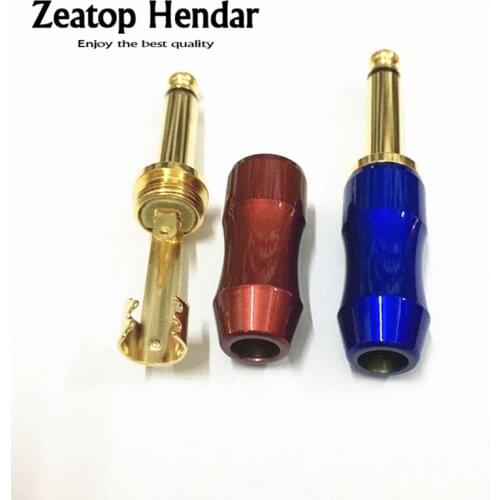 10Pcs Copper Gold Plated 1/4" 6.35mm Male Plug Mono Jack Connector Solder DIY