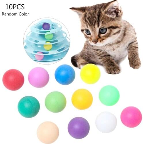 10Pcs Colorful Cats Ball Play Chew Scratch Training Toys Chase Ball for Kitten Play Disk Interactive Kitten Exercise Toy