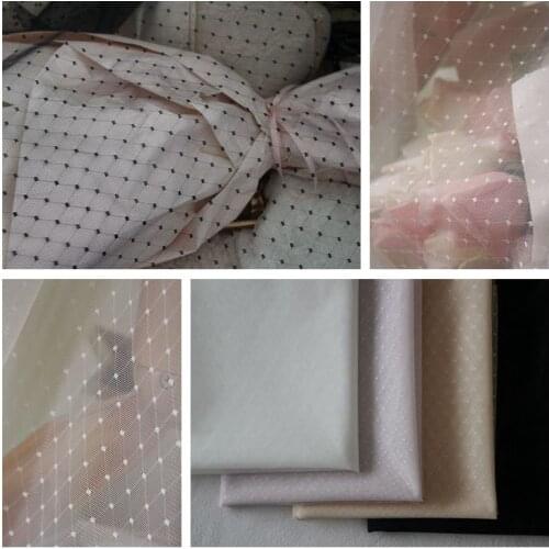 100x150cm Wedding Decoration Veils Bridal Dot Mesh Lace Tulle Fabric Vintage Bottoming Clothing Sewing DIY Handmade Accessories