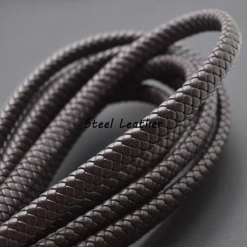 2m/lot Approx 11*6mm brown Braided Leather Cord Bracelet Findings Flat Leather Rope Thread For DIY Jewelry Making Wide Leather