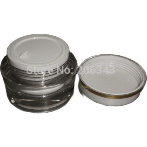 30G acrylic white round cream jar ,whiter inner lid , jar with gold line ,,,cream jar,Cosmetic Jar,Cosmetic Packaging