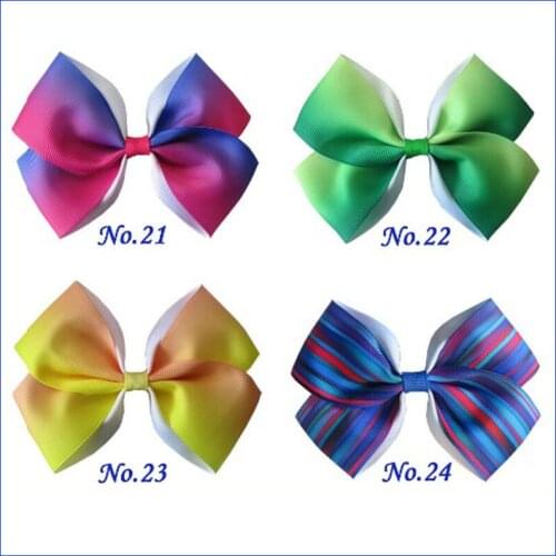 50 BLESSING Girl 4.5Angel Hair Bow Clip 4.5" Rainbow Easter Christmas Custom