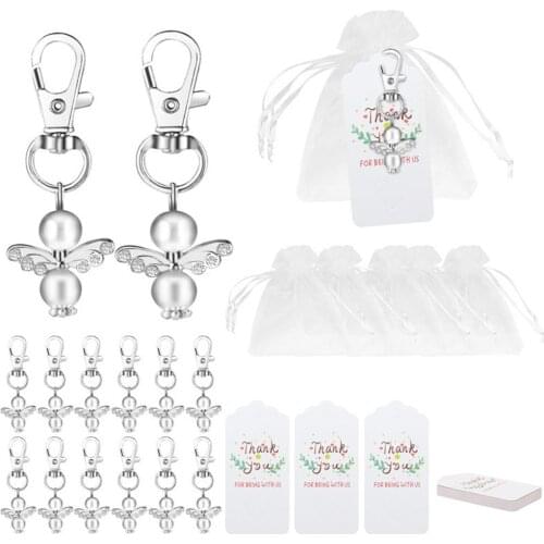20pcs Angel Shape Keychain For Wedding Birthday Baby Baptism Communion Gift Christmas Decoration