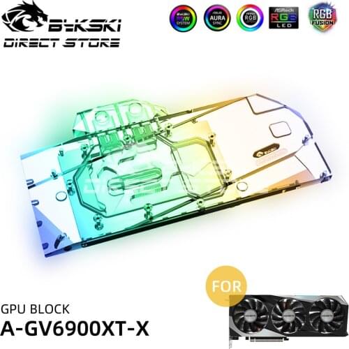Bykski 5V ARGB Video Cards Water Block Full Coverage For Gigabyte Radeon RX6900XT RX6800XT VGA Block Cooler for PC A-GV6900XT-X