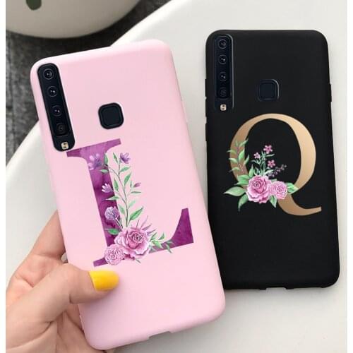 For Samsung Galaxy A9 2018 Case A920F Cute Flower Letters Cover For Samsung A9 2018 A920 Phone Cases Soft TPU Fundas 6.3'' Coque