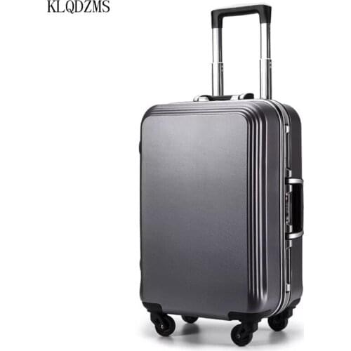 KLQDZMS PC Lightweight Luggage Classic 20’’22’’24’’26’28Inch ABS Suitcase Carry-On Universal Wheel Travel Business For Men Women