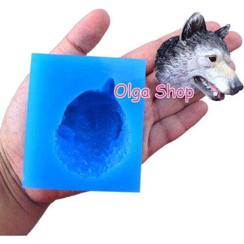 DYL615 54.7mm X 58.9mm Dog Head Silicone Mold Fondant Cake Decoration Candy Resin Clay Earrings Necklace Craft Soap Candle