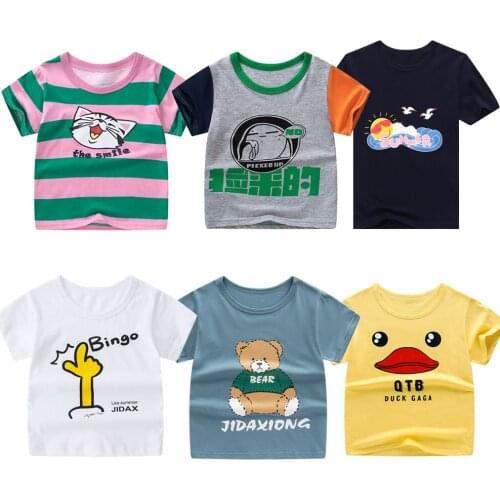 Summer Children Clothing Boys Girls T Shirt Cotton Short Sleeve T-shirt Kids Boys Cute Cartoon T-shirt for 2 4 6 8 10 12 Years