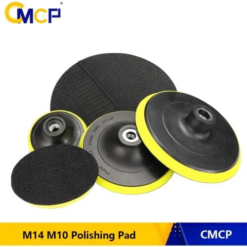 CMCP M14 M10 Polishing Pad Buffing Plate Disc Adhesive Backed Hooks 80-180mm 3"/4"/5"/6"/7" Sandpaper Polishing Disc
