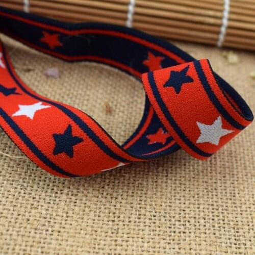 #342 Stars Ribbon Webbing Strap Trim Weave Lace Elastic Trim 1 Yard diy Clothes underwear hairbands