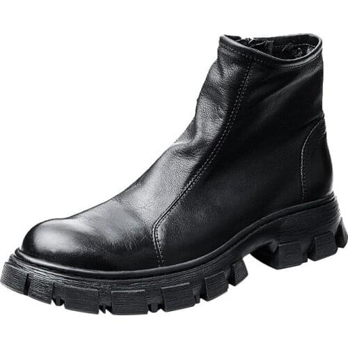 Fashion Combat Boots Army Shoes Men Ankle Boots Cowboy Boots Mens Cowhide Men Boots British Retro Genuine Leather Autumn Winter