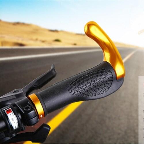 Cycling Handle Grip Bar End Durable Anti-slip Rubber Aluminum Alloy MTB Mountain Road Bike Bicycle lock-on Handlebar Cover