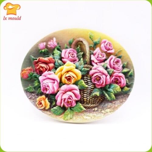 New Flower Basket Mould, Fudge Cake Chocolate Soap Candle Molds, Aroma Sheet Silicone Mold