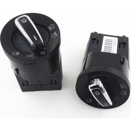 2 Pcs 3BD941531A New Chrome Headlight Fog Lamp Control Knob Switch for VW Jetta Bora Polo Passat Golf Mk4 Beetle 3BD 941 531 A