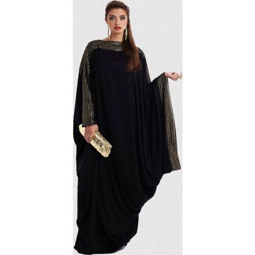 New arab elegant loose abaya kaftan islamic fashion muslim dress clothing design women black dubai abaya