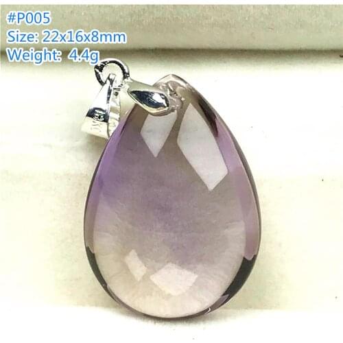 Necklace Pendant Natural Ametrine Jewelry For Woman Man Water Drop Purple Yellow Crystal Quartz Beauty Beads Silver Stone AAAAA
