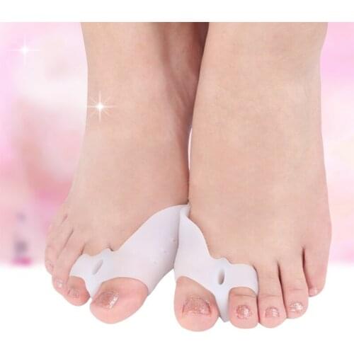 Toe Separator Big Toe Straightener Thumb Valgus Protector Silicone Gel Foot Fingers Bunion Adjuster Feet Pads Relief Foot Pain