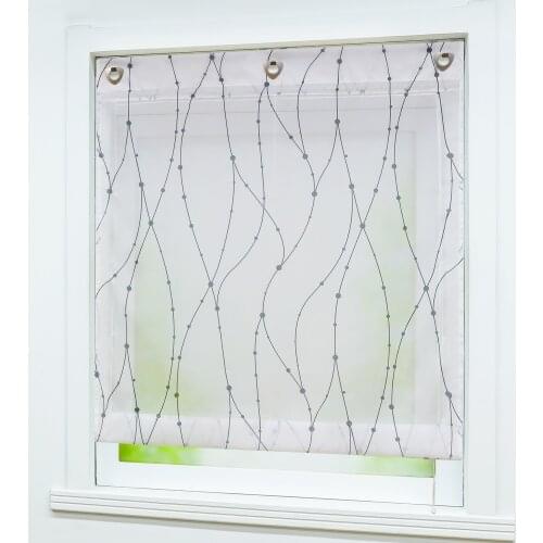 Roman Curtains with U-Shape Hooks Printed High Quality Polyester Tulle for Home Kitchen Living Room Curtains Decor