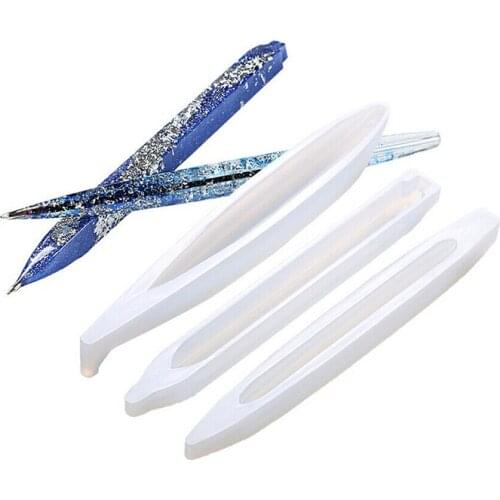 Silicone Resin Ballpoint Pen Epoxy Mold DIY Handmade Crystal Drop Gel Making Tool Crafts Soft Easy non-toxic Easy demoulding