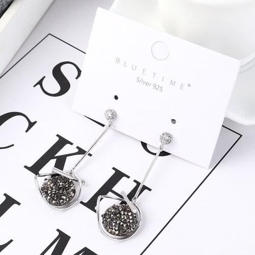 TONGKWOK Bohemia Exaggeration Dangle Earrings For Women Silk Thread Tassel Metal Long Chandelier Earrings #139886