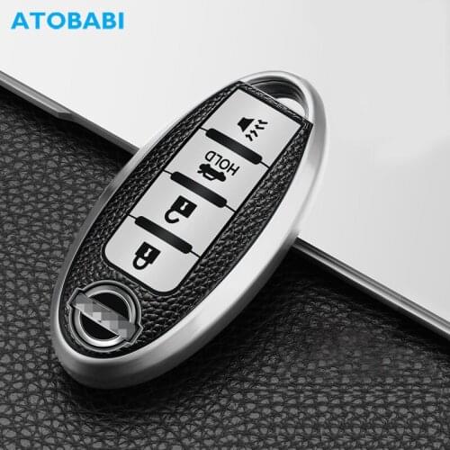 TPU Car Key Cover For Infiniti Nissan Altima Maxima Murano Rogue Sentra 370z Leather Pattern Smart Remote Control Protector Case