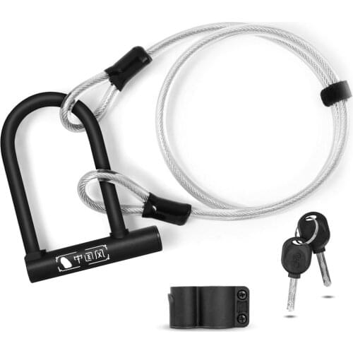 Bike U Lock Chain MTB Road Anti-theft Riding Equipment 2 Key with Cable Bicycle Assessoires Motorcycle Anti Theft