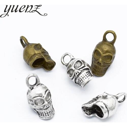 YuenZ 8pcs Antique Silver color Skull Charm fit for Bracelets Necklace Pendant DIY Metal Jewelry Making 20*10*10mm F32