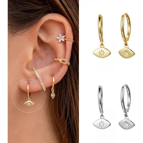 YUXINTOME 925 Silver Ear Buckle Gold Hoops Huggies Snowflower CZ Luxury Drop Fashion Earrings For Women 2021 Statement Earrings