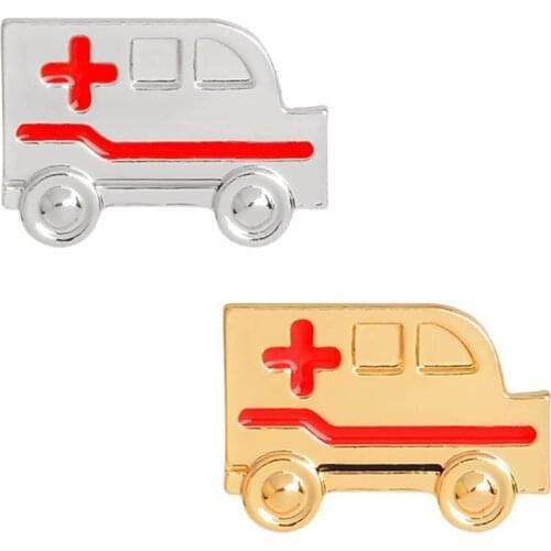 Women Fashion Ambulance Brooch Pins Badge Coat Clothes Decor Jewelry Gift
