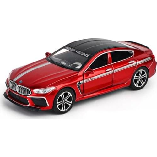 1: 32 Childrens Toy Car Simulation M8 Alloy Return Force Toy Car Model Decoration Boys Birthday Festival New Year Gift Red
