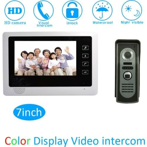 1 Set) Touch keypad Monitor Door Access Intercom System HD Camera 7" Video Door Phone Waterproof Doorbell Calling System
