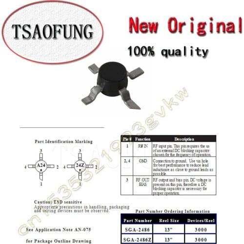 1Pieces SGA-2486 A24 SGA-2486Z 24Z SMT86 DC-5000 MHz, Cascadable SiGe HBT MMIC Amplifier