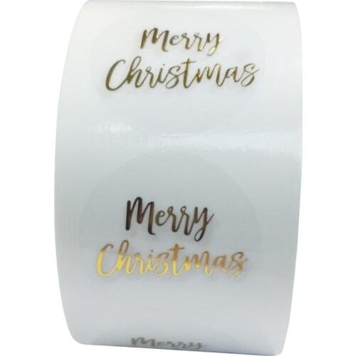 500pcs Round Clear Merry Christmas Stickers Thank You Card Box Package Label Sealing Stickers Wedding Decor Stationery Sticker
