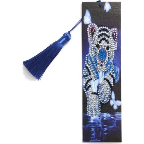 5D Diamond Painting tiger Bookmark Diamond Embroidery Craft Tassel Book Marks for Books Christmas Gifts